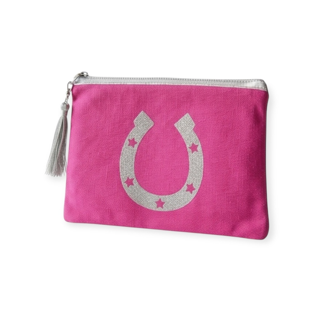 new me.n.u ☺︎︎ Horseshoe Canvas Sparkle Pouch ☺︎ Pencil Case Makeup Bag ☺︎